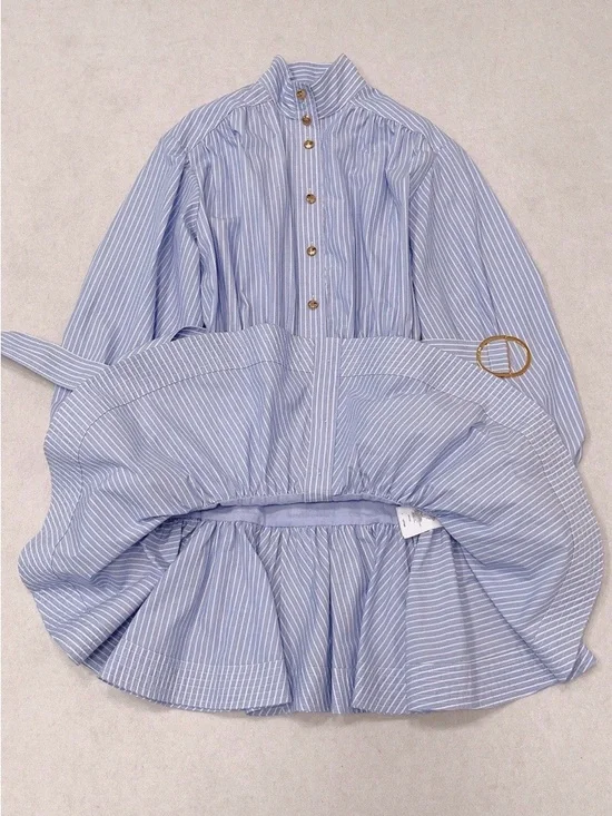 NWOT ZIMMERMANN STRIPE UTILITY MINI DRESS in Cotton, Size AU 0P/0/1/2 - Picture 5 of 8